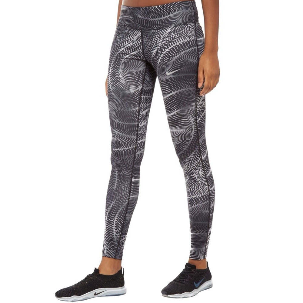 Nike Dri Fit Power Essential Running Tights w/ Back Zip Pocket 890419 Sz M #551